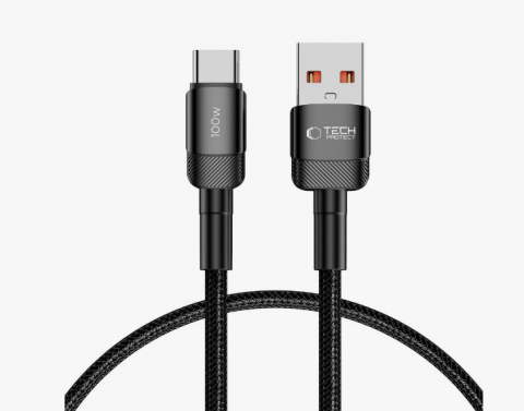 Laidas USB - USB C 0.5m 100W pintas juodas Tech-Protect UltraBoost